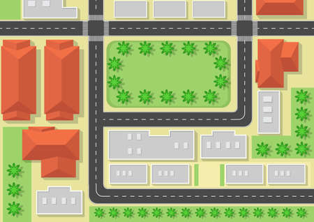 City landscape top view conceptのイラスト素材