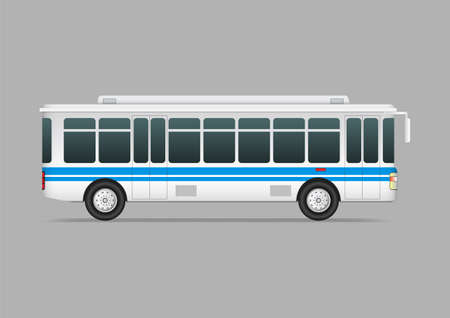 old bus side view isolatedのイラスト素材