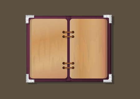 open vintage book isolated top viewのイラスト素材