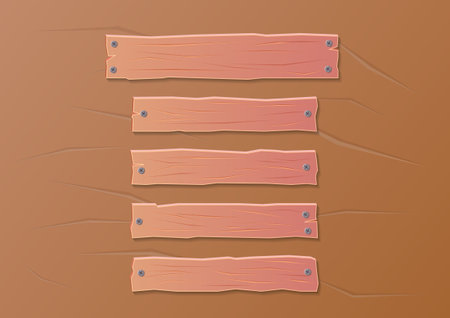 Blank wooden boards for game componentのイラスト素材