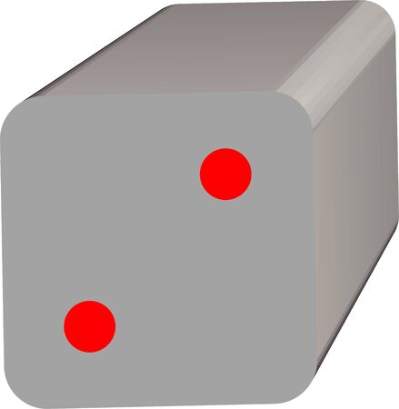 Dice game with 3D display in gray and red colorsのイラスト素材