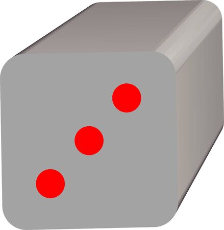 Dice game with 3D display in gray and red colorsのイラスト素材