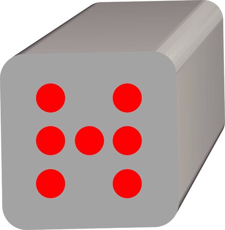 Dice game with 3D display in gray and red colorsのイラスト素材