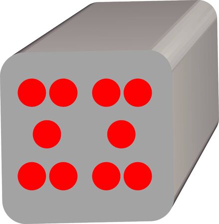 Dice game with 3D display in gray and red colorsのイラスト素材