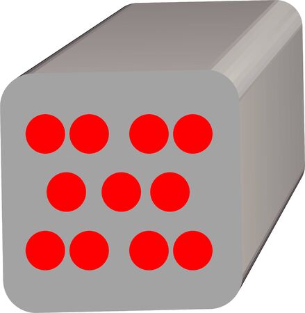 Dice game with 3D display in gray and red colorsのイラスト素材