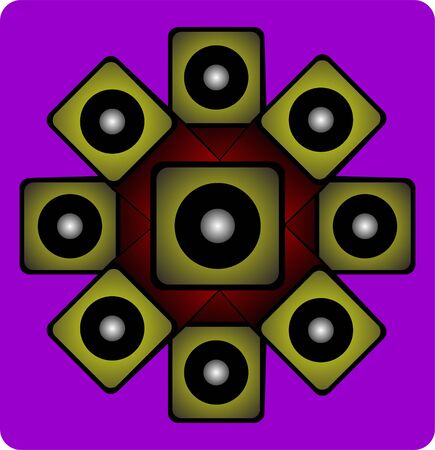 Speakers with different appearance and attractive colors will make the atmosphere comfortableのイラスト素材