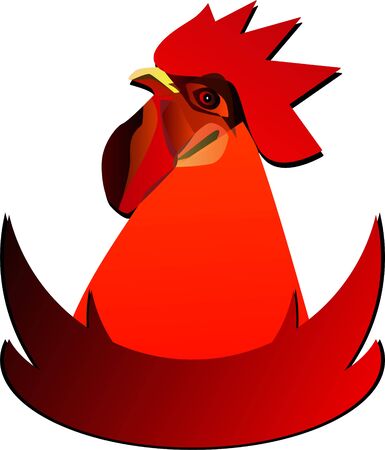 a picture of a red and orange roosterのイラスト素材