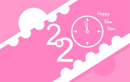 Happy new 2020 year Elegant gold text with light. Minimalistic templateの写真素材