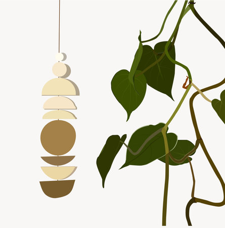 Ornamental plant philodendron hederaceum Vector illustration designのイラスト素材