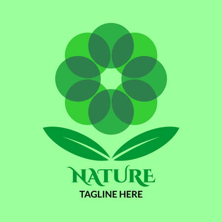 natural leaf logo. this logo is good for beauty logo, health logoのイラスト素材