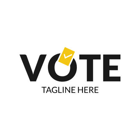 election logo. letter o where to put ballot paperのイラスト素材