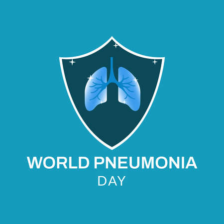 world pneumonia day. vector illustration of the lungs that are protected from viruses and infectionsのイラスト素材