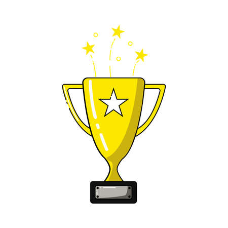 golden trophy vector illustration. championship cupのイラスト素材