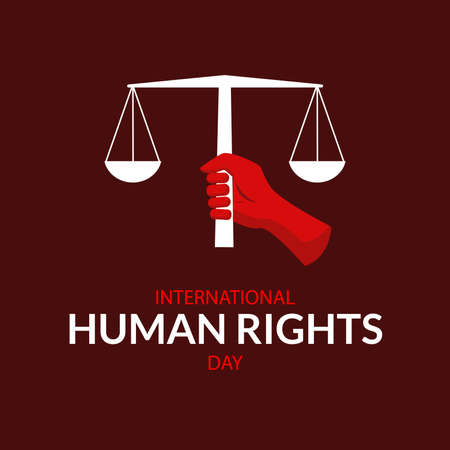 human rights day. with balance sign. it is suitable for background, banner, posterのイラスト素材