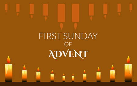 47.	first sunday of Advent. it is suitable for background, banner, posterのイラスト素材