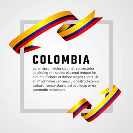 ribbon shape colombia flag background templateのイラスト素材