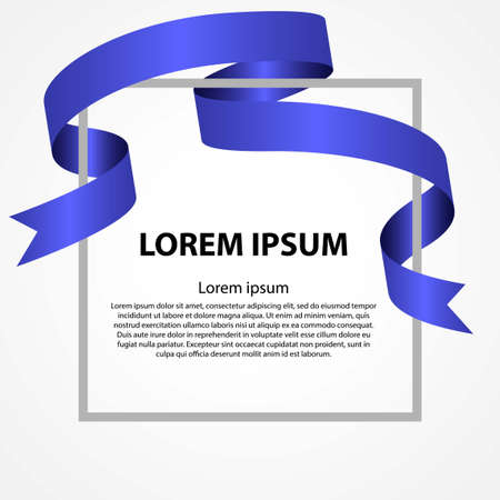 frame template and border of blue ribbon. suitable for backgrounds, posters, banners and framesのイラスト素材
