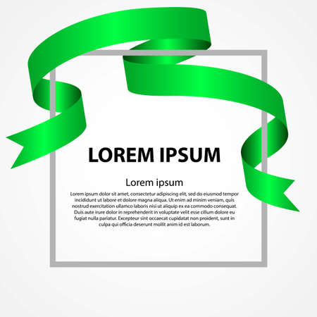 frame template and border of green ribbon. suitable for backgrounds, posters, banners and framesのイラスト素材