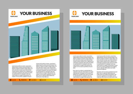 business flyer template in a4 size. brochures for business, real estate. easy to use and editのイラスト素材
