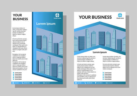business flyer template in a4 size. brochures for business. easy to use and editのイラスト素材