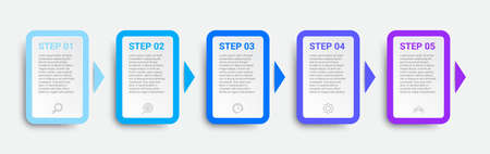 timeline infographic design with icons and 5 options or steps. infographics for business conceptのイラスト素材