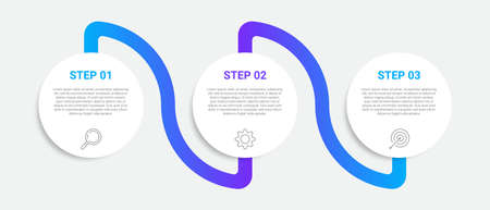 timeline infographic design with icons and 3 options or steps. infographics for business conceptのイラスト素材