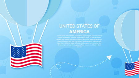 american flag banner template for national dayのイラスト素材