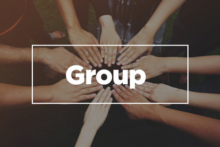 Collaboration Concept with text: Groupの写真素材