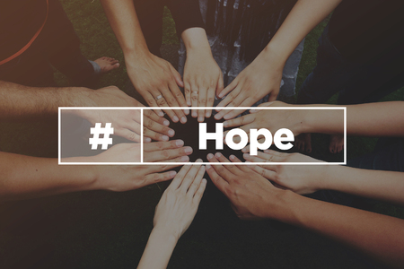 Collaboration Concept with text: Hopeの写真素材