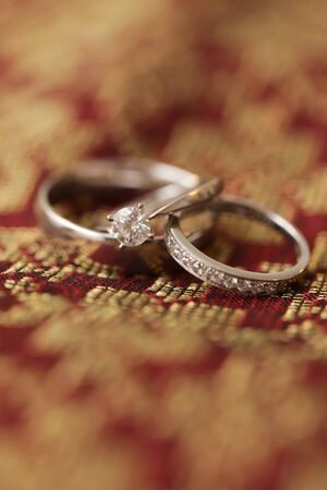 a closeup shot o wedding ring