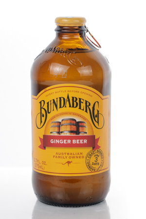 Malaysia, January 2021: a bottle of Bunderberg Ginger Beer isolated on white backgroundのeditorial素材