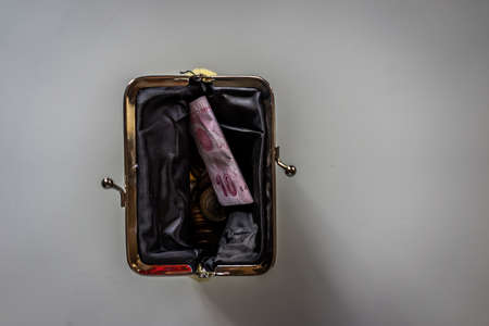 A top view shot of a coin purse.の写真素材