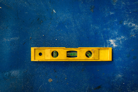 A shot of a tool to estimate horizontal or vertical level on a flat surface.の写真素材