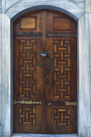 Shot of a uniquely design front door taken in Istanbul, Turkeyの写真素材