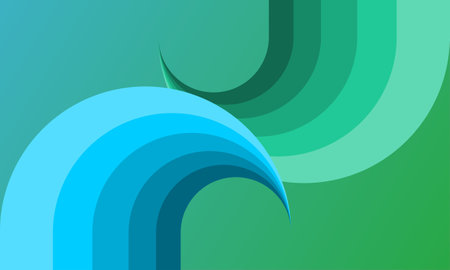 blue and green abstract shape with blue green gradient abstract modern background wallpaperのイラスト素材