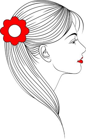 facial images of beautiful womenのイラスト素材