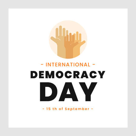 International Democracy Day, poster or banner for International Democracy Day with hand illustration. vector eps10 illustrationのイラスト素材