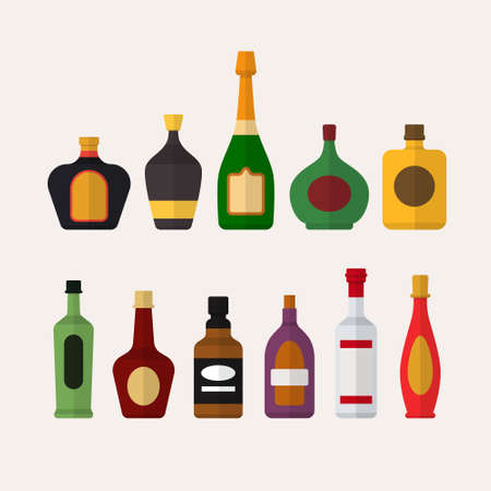 Set of beer bottles vector designのイラスト素材