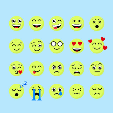 Emoticons Vector Illustrationsのイラスト素材