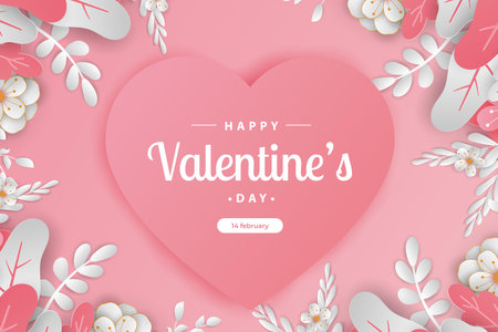 happy valentine's day banners or card illustration couple love and tree paper cut style. Premium Vectorのイラスト素材