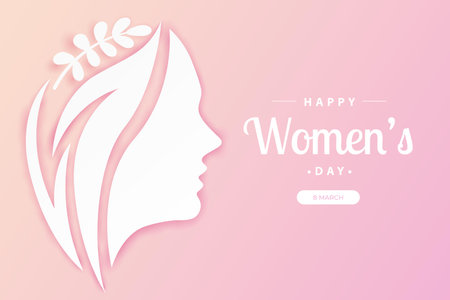 happy women's day banners illustration love, paper cut art style. Premium Vectorのイラスト素材