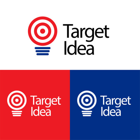 lamp idea logo vector darts bulls eye bulb targetのイラスト素材