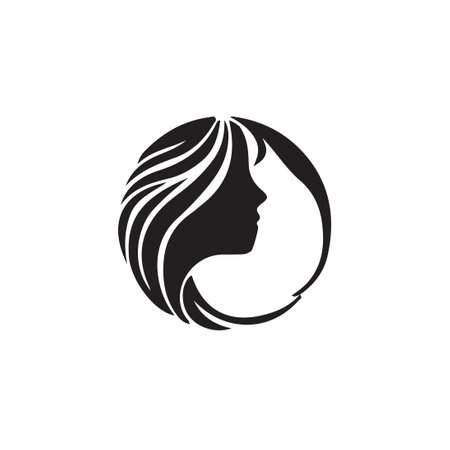 Logo Girl Face Woman Love Heart Business Beauty Vector Icon Silhouette valentineのイラスト素材