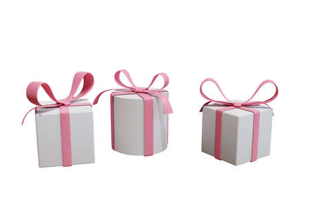 3D rendering flat illustration Online shopping store on gift. Premium illustrationの写真素材