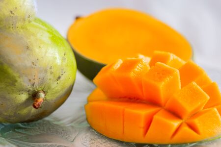 Beautiful sweet mangoes full of nutrients are very good for body healthの写真素材