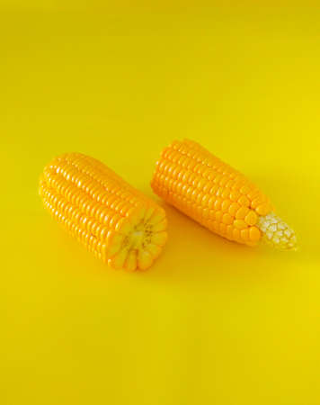 Cool yellow corn close up photo,food photographyの写真素材