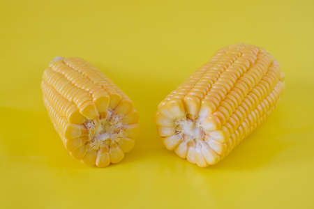 Cool yellow corn close up photo,food photographyの写真素材