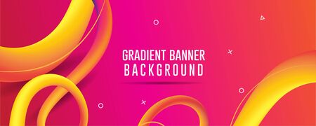 Orange Gradient Abstract Background Banner, Fluid Abstract Backgroudsのイラスト素材