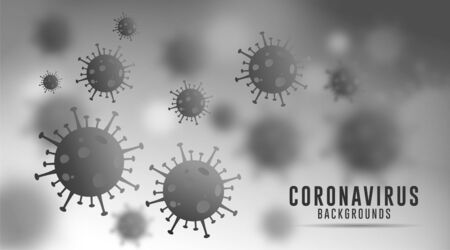 Coronavirus, Covid-19 cell in greyのイラスト素材