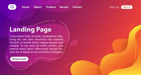 Abstract Landing Page Template, Colorful Landing Page Background, Website Page Template, Purple Website Backgroundsのイラスト素材